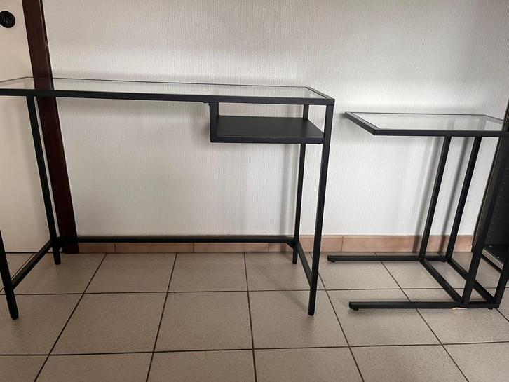 Bijzet meubels / bureau, Huis en Inrichting, Kasten | Wandmeubels, Zo goed als nieuw, Glas, Ophalen