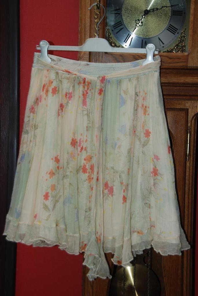 „CHINA” gebloemde gele zijden rok T2 of 38/40 Zeer goede sta, Kleding | Dames, Rokken, Zo goed als nieuw, Maat 38/40 (M), Geel