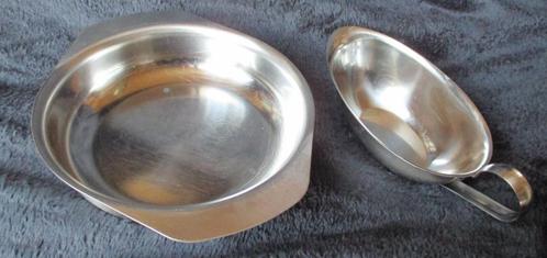 Inox 18/8 schaaltje en sauspotje , perfecte staat, Verzamelen, Retro, Overige typen, Ophalen of Verzenden
