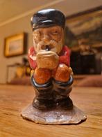 Atiek gipsen beeldje schijter zeeman met pijp, Antiek en Kunst, Curiosa en Brocante, Ophalen of Verzenden
