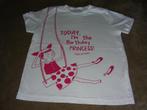 Wit t-shirt korte mouw 'Today, I'm the birthday princess,128, Enfants & Bébés, Vêtements enfant | Taille 128, Neuf, Enlèvement ou Envoi