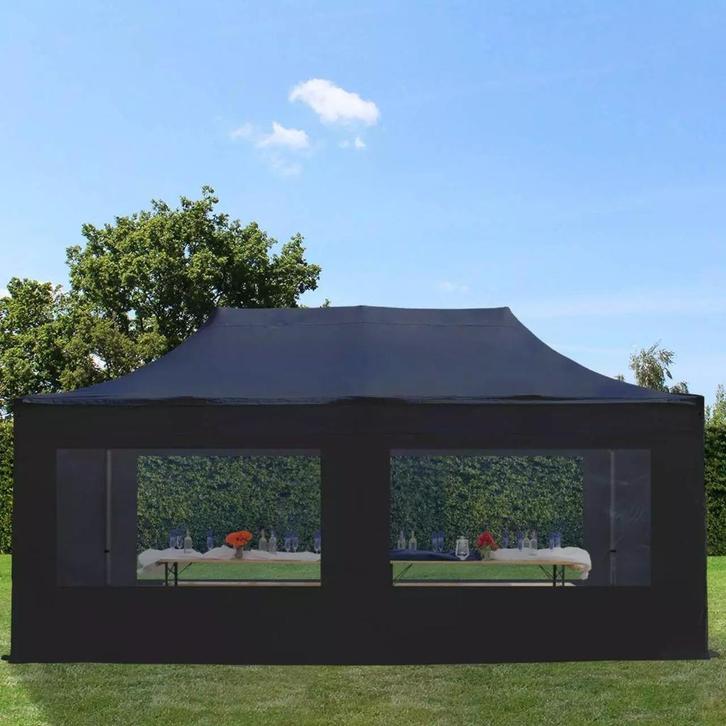 Easy-Up- Pop-Up Partytent Vouwtent 3x6m Met Panoramavensters, Caravans en Kamperen, Mobilhome-accessoires, Nieuw, Ophalen of Verzenden