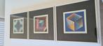 Vasarely 3 kleine werken, OP-ART 60's-70.s, Ophalen of Verzenden