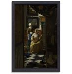 La lettre d'amour - Toile Johannes Vermeer + cadre à pâtisse, 75 à 100 cm, Envoi, Création originale, 50 à 75 cm
