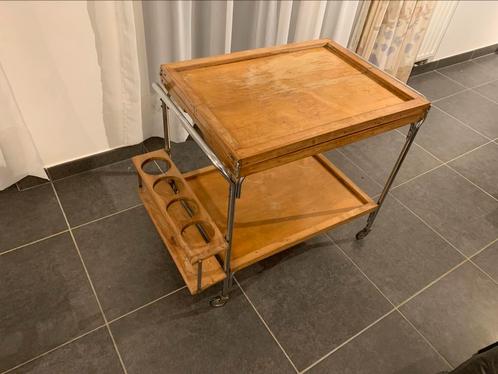 Desserte cadre métallique, Huis en Inrichting, Tafels | Sidetables, Gebruikt, Rechthoekig, Overige houtsoorten, Metaal, Ophalen
