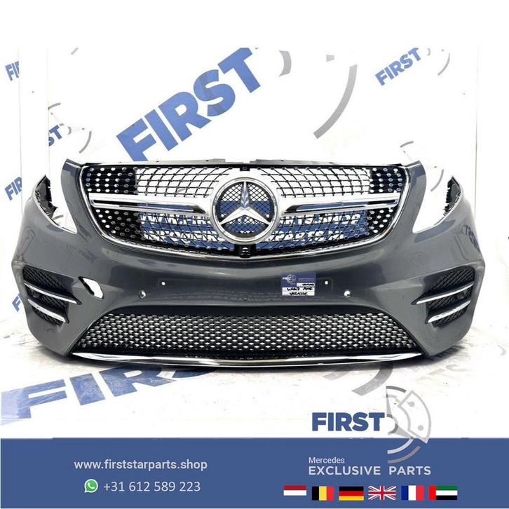 W447 BUMPER V KLASSE AMG A4478851000 VOORBUMPER COMPLEET ZWA, Auto-onderdelen, Carrosserie, Bumper, Mercedes-Benz, Voor, Gebruikt