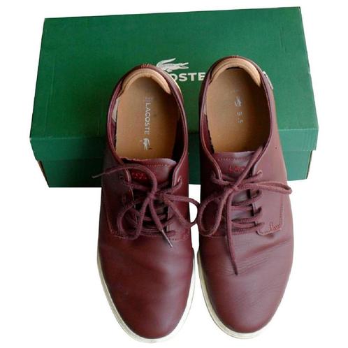 Chaussure Lacoste cuir véritable Cuir Bordeaux, Kleding | Heren, Schoenen, Zo goed als nieuw, Overige typen, Ophalen of Verzenden