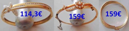 Bracelet jonc, plaqué or, fermé ouvrant, travaillé, NEUF, Handtassen en Accessoires, Armbanden, Nieuw, Goud, Goud, Met bedels of kralen