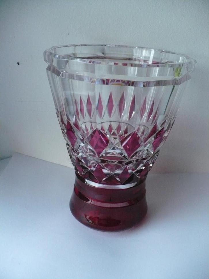 Val St Lambert geslepen kristallen vaas SIGNER, Antiek en Kunst, Antiek | Glaswerk en Kristal, Ophalen of Verzenden