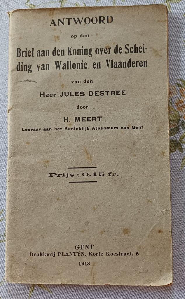 Antwoord op den Brief aan den Koning van Jules Destrée - H., Boeken, Geschiedenis | Nationaal, Ophalen of Verzenden