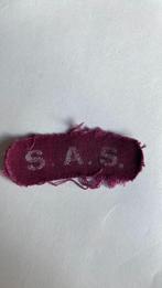 Rare écusson imprimé belge SAS sur la manche - original, Emblème ou Badge, Armée de terre, Envoi