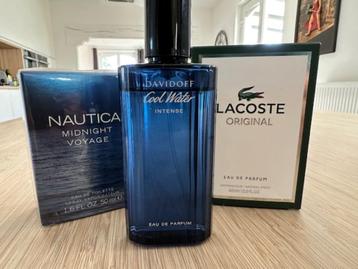 3 Frisse designer lentegeuren (Lacoste, Davidoff, Nautica) beschikbaar voor biedingen