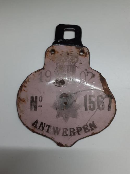 Fietsplaat Antwerpen 1902 met STER Arbeidersfiets, Verzamelen, Overige Verzamelen, Gebruikt, Ophalen of Verzenden
