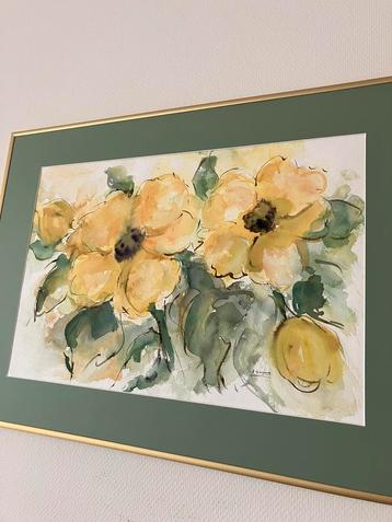 Groot Aquarel, L 72 cm, H 51 cm. beschikbaar voor biedingen