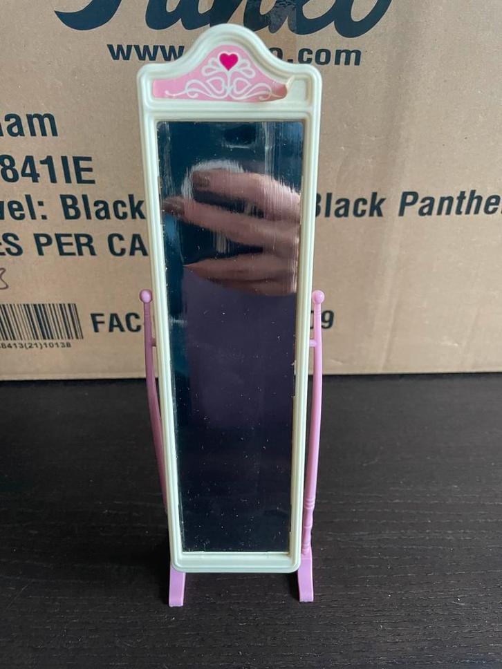 Vintage barbie staande spiegel 1985, Kinderen en Baby's, Speelgoed | Poppenhuizen, Gebruikt, Accessoires, Ophalen of Verzenden