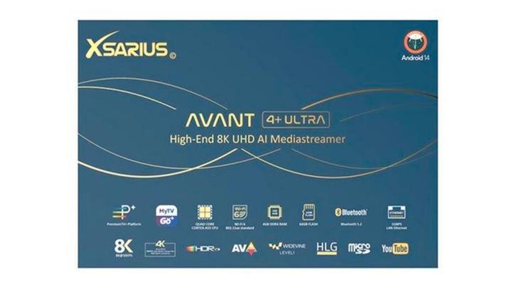 Xsarius Avant 4+ Ultra – 8K, TV, Hi-fi & Vidéo, Lecteurs multimédias, HDMI, USB 2.0, Enlèvement ou Envoi