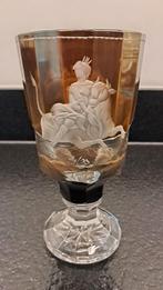 Antieke Boheemse Amber Kristallen Bokaal  / Periode ca 1870, Enlèvement ou Envoi