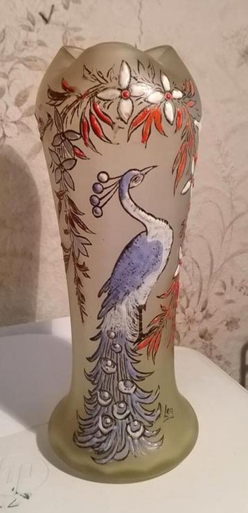 beau vase en pâte de verre.  signé  legras, Enlèvement ou Envoi