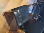 Leren eetkamerstoelen 6x, Huis en Inrichting, Stoelen, Zwart, Modern strak, Leer, Ophalen of Verzenden