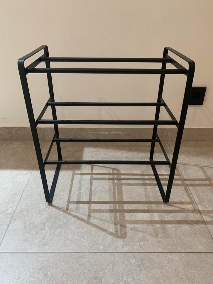Meuble a chaussures metal noir - extensible, Huis en Inrichting, Kasten | Schoenenrekken, Gebruikt, Ophalen of Verzenden