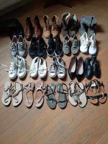 17 paar damesschoenen, verschillende merken maten 37/38. beschikbaar voor biedingen