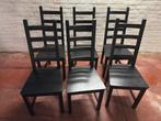 6x Houten stoel zwartbruin IKEA, Maison & Meubles, Chaises, Enlèvement, Bois, Noir, Cinq, Six Chaises ou plus