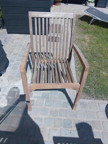 6 teakhouten tuinstoelen, Tuin en Terras, Ophalen, Zo goed als nieuw