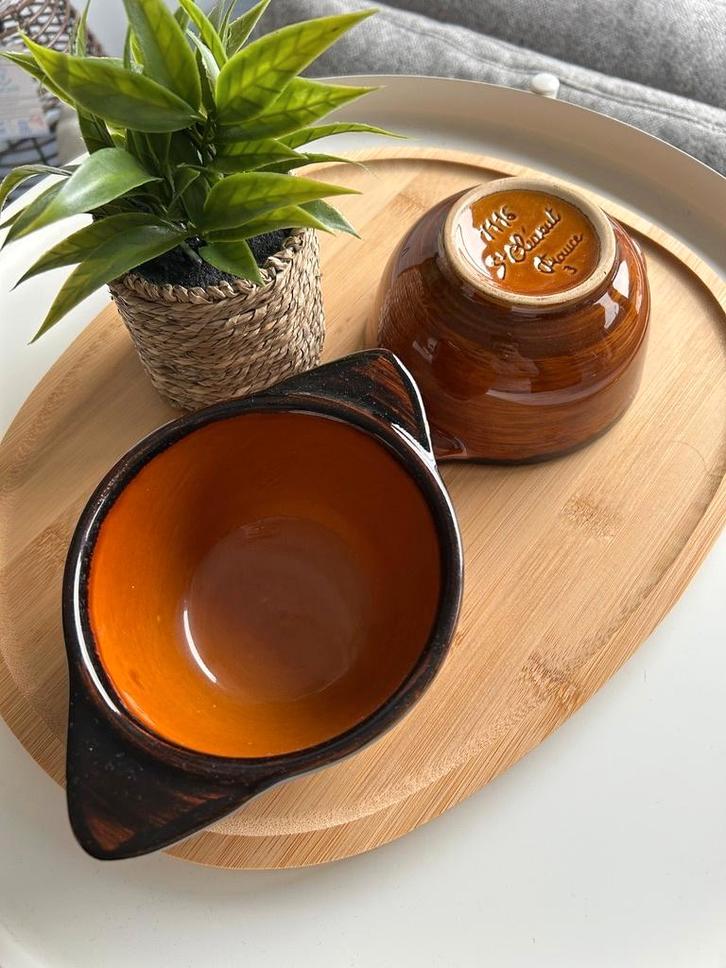 Saint-Clément France schaaltjes – vintage Frans aardewerk, Antiquités & Art, Curiosités & Brocante, Enlèvement ou Envoi