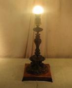 Prachtige Antieke Tafellamp in Zamac en marmer - 49cm, Ophalen of Verzenden