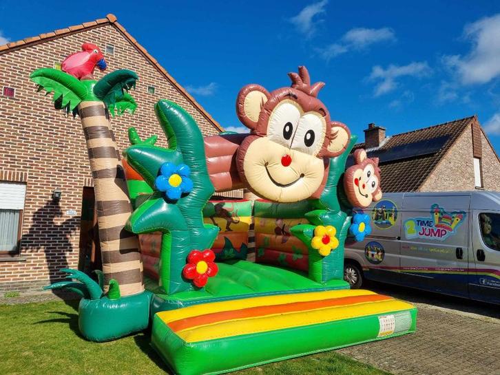 Springkasteel Aapje, Enfants & Bébés, Jouets | Extérieur | Coussins gonflables, Utilisé, Enlèvement