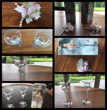Deux chandeliers en cristal vintage comme neufs des années 8, Moins de 25 cm, Enlèvement ou Envoi, Comme neuf, Autres matériaux