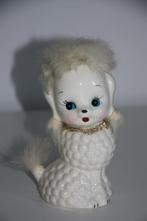 Vintage spaarpot witte donzige poedel * jaren 60, Collections, Tirelires, Enlèvement ou Envoi, Utilisé, Pierre, Poterie ou Céramique