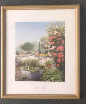 Tuinets. (in mooie kader) Formaat:55 x 65 cm  Mortsel beschikbaar voor biedingen