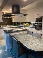 Keuken Mape met granieten werkbladen en tafel, Ophalen, Gebruikt, Wit, Hoekkeuken