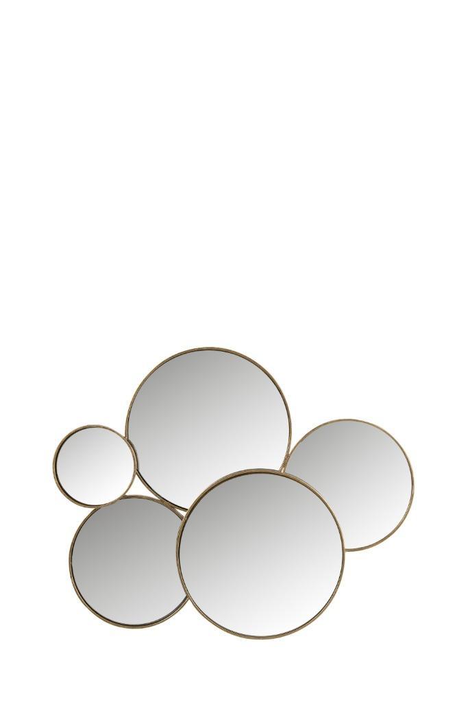 Wandspiegel 5 cirkels metaal goudkleurig - Nieuw!, Huis en Inrichting, Woonaccessoires | Spiegels, Nieuw, 75 tot 100 cm, Minder dan 100 cm