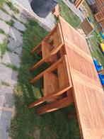 Houten tafel met 4 stoelen, Antiek en Kunst, Ophalen