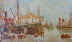 HENRI CASSIERS / LE PORT DE PECHE / CHROMOLITHO / 71x110cm, Ophalen of Verzenden