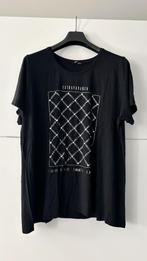 MS Mode zwarte T-shirt met print en strass, Zwart, Zo goed als nieuw, MS Mode, Shirt of Top
