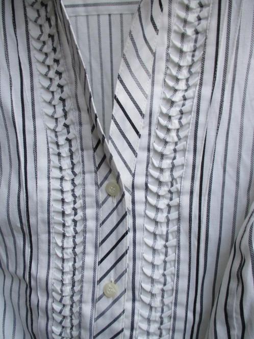 Feestelijk wit hemd met grijs / zwarte strepen Ann Harvey, Kleding | Dames, Grote Maten, Nieuw, Blouse of Tuniek, Wit, Ophalen of Verzenden