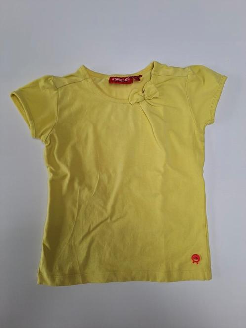 Mt 116 Gele T-shirt met strikje, Kinderen en Baby's, Kinderkleding | Maat 116, Zo goed als nieuw, Meisje, Shirt of Longsleeve