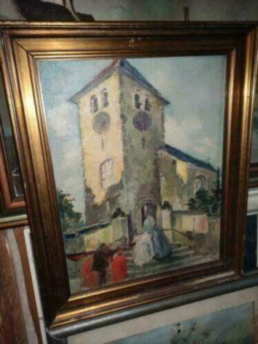 huile sur panneau communion signe romeo dumoulin, Antiquités & Art, Art | Peinture | Classique, Enlèvement ou Envoi