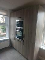 houtkleurige dubbelwandige keuken+Beko apparatenGEDEMONTEERD, Overige kleuren, Dubbelwandige keuken, Ophalen of Verzenden, Zo goed als nieuw