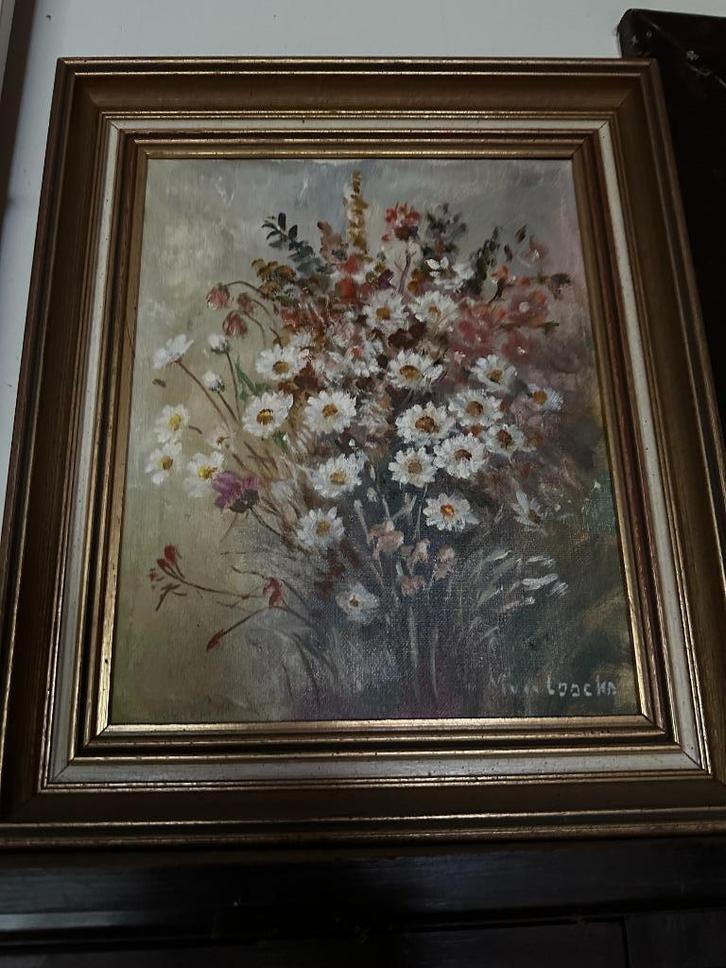 Schilderij kunstschilder M. Van Loocke - stilleven bloemen, Antiek en Kunst, Kunst | Schilderijen | Klassiek, Ophalen