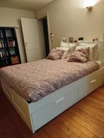 IKEA BRIMNES - Bed, Huis en Inrichting, Ophalen, Wit, Tweepersoons, Zo goed als nieuw
