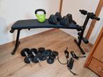 Fitnessbank + gewichten, Sport en Fitness, Ophalen, Gebruikt