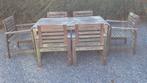 Table de jardin avec 6 chaises, Tuin en Terras, Tuintafels, Ophalen, Gebruikt, Vierkant, Hout