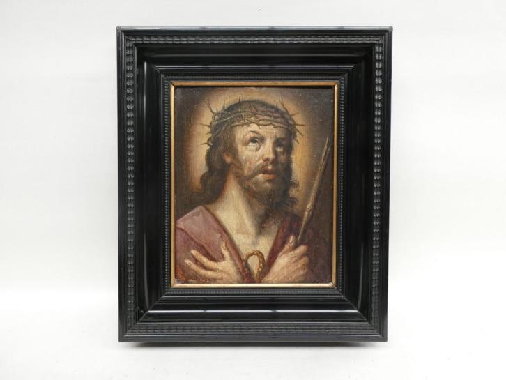 "De gegeselde Christus" olie/paneel, Vlaamse School ca 1700, Antiek en Kunst, Antiek | Religieuze voorwerpen, Ophalen