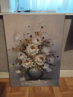 Een schilderij met bloemen kleur wit de bloemen achtergrond, Comme neuf, Peinture, Enlèvement