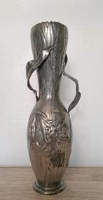 Antieke tinnen vaas van Kayserzinn lelie in art nouveau stij, Ophalen of Verzenden