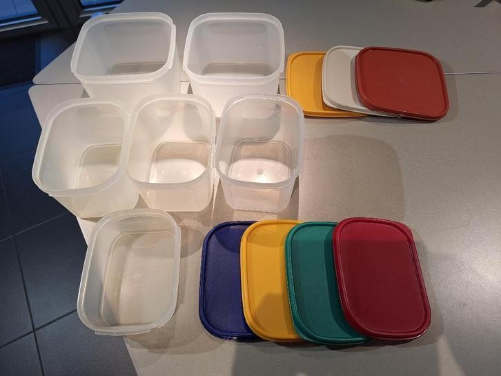 Tupperware ruimtespaarders vierkant en rechthoekig, Huis en Inrichting, Keuken | Tupperware, Gebruikt, Ophalen of Verzenden
